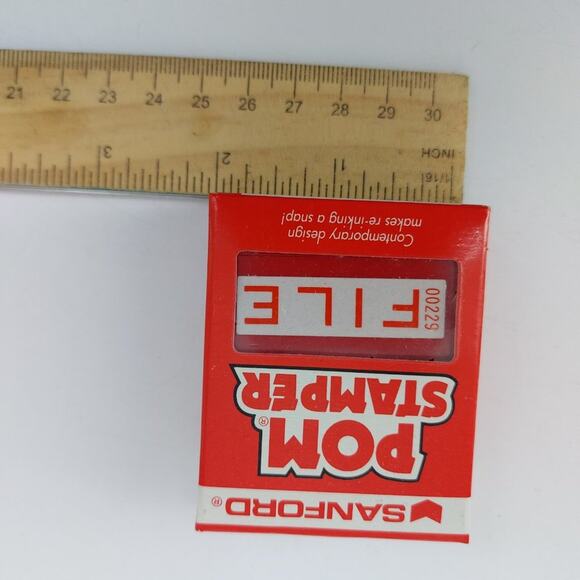 Stanford POM Stamper File 00229 Pre-ink Stamp Office Supplies Red Ink - Picture 7 of 8